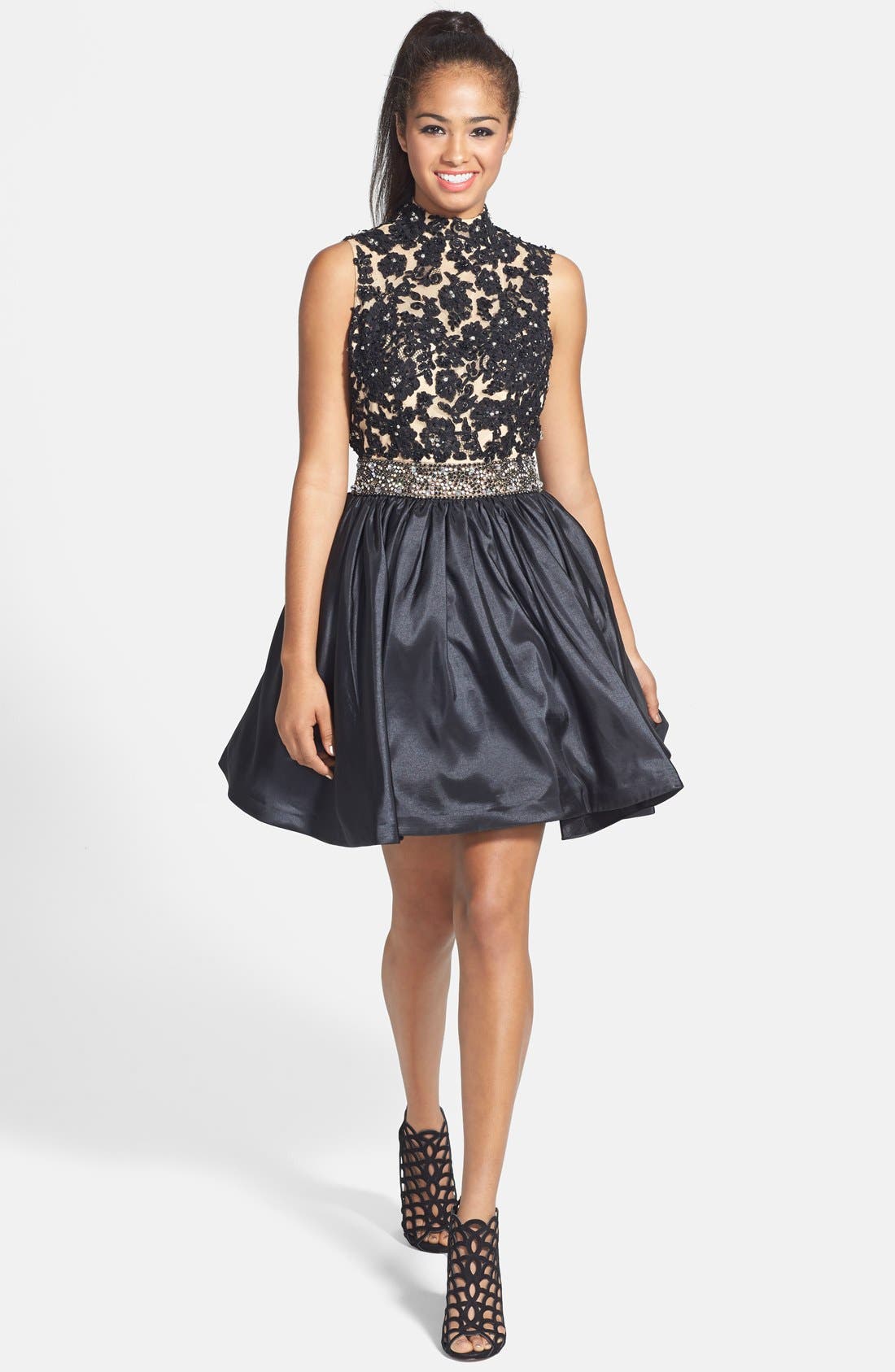 Fit and Flare Taffeta Dress
